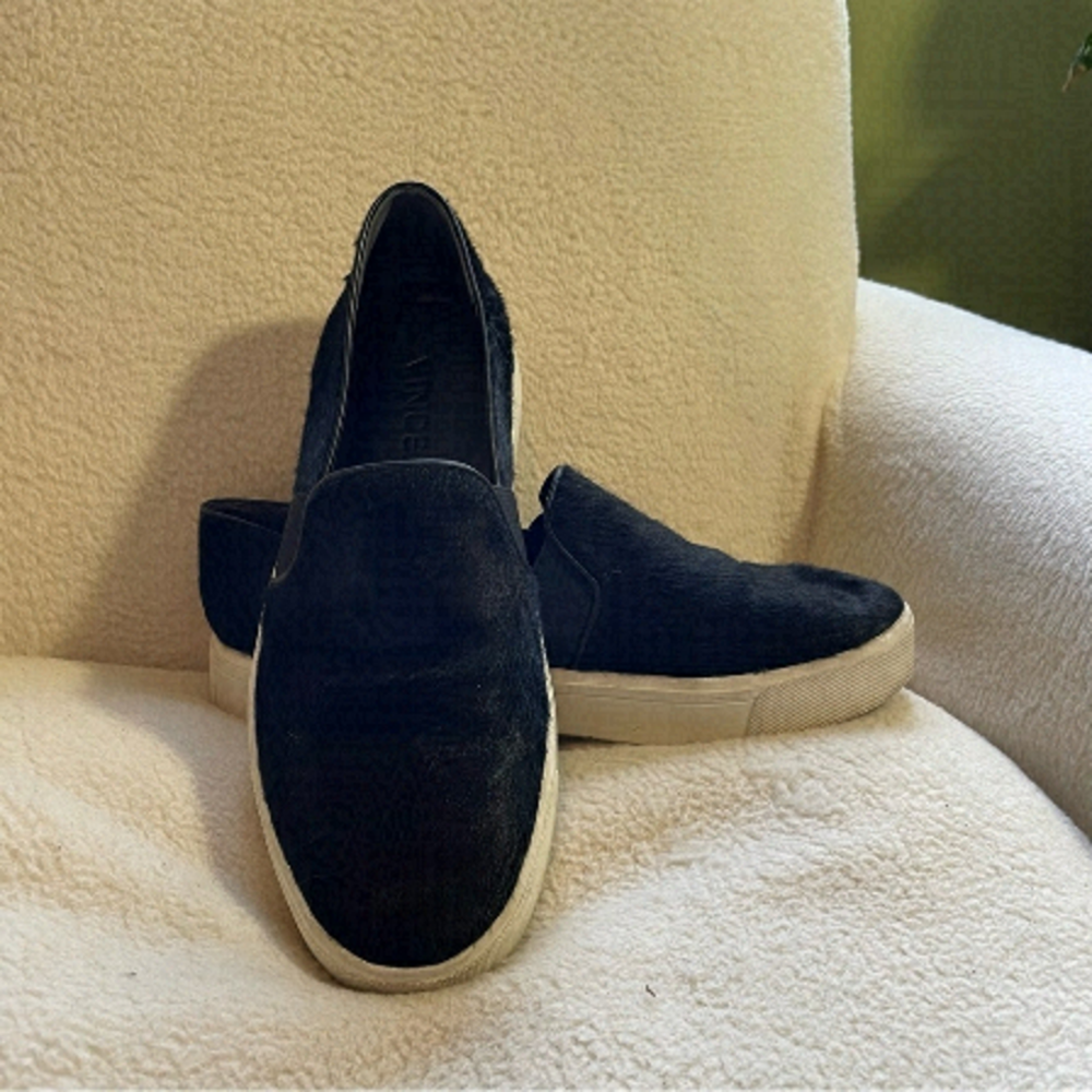 VINCE low faux fur slip on sneakers